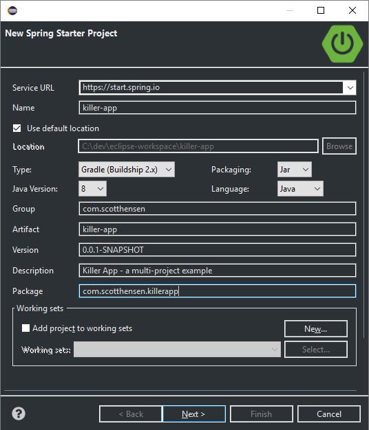 Parent Spring Starter Wizard