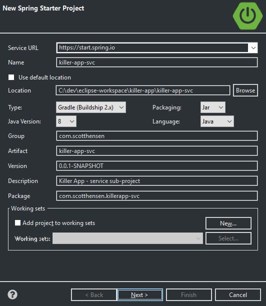 Service Spring Starter Wizard