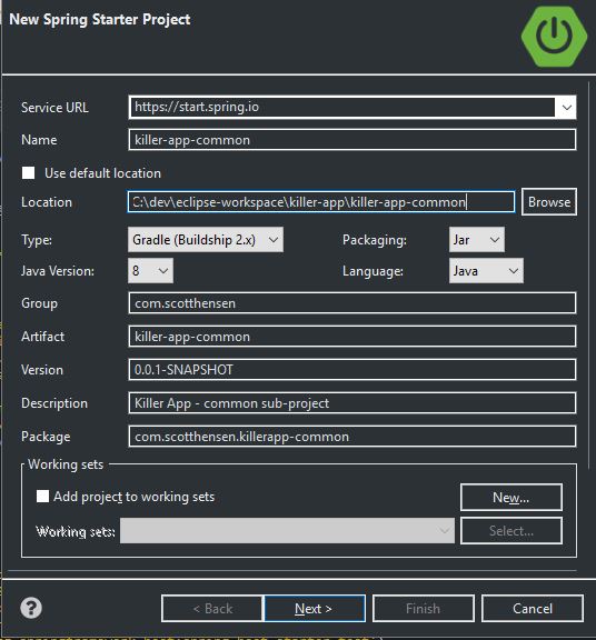Common Model Spring Starter Wizard